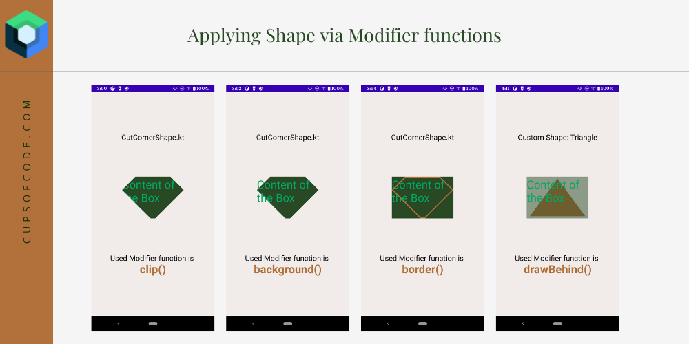 Shapes in Jetpack Compose. Jetpack Compose provides various tools