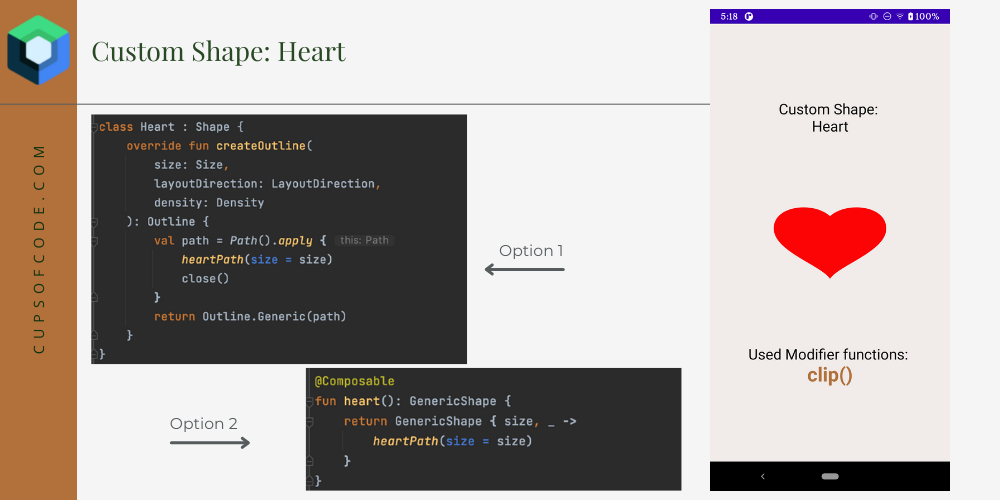 Custom Shape Heart in Jetpack Compose